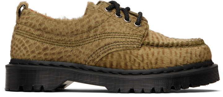 Photo: Dr. Martens Green Lowell Hair On Leather Moc Toe Derbys