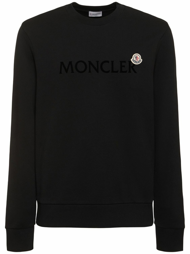 Photo: MONCLER Logo Patch Cotton Sweatshirt