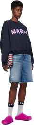 Marni Navy Printed Sweatshirt