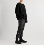 A-COLD-WALL* - Oversized Logo-Embroidered Distressed Wool-Blend Sweater - Black