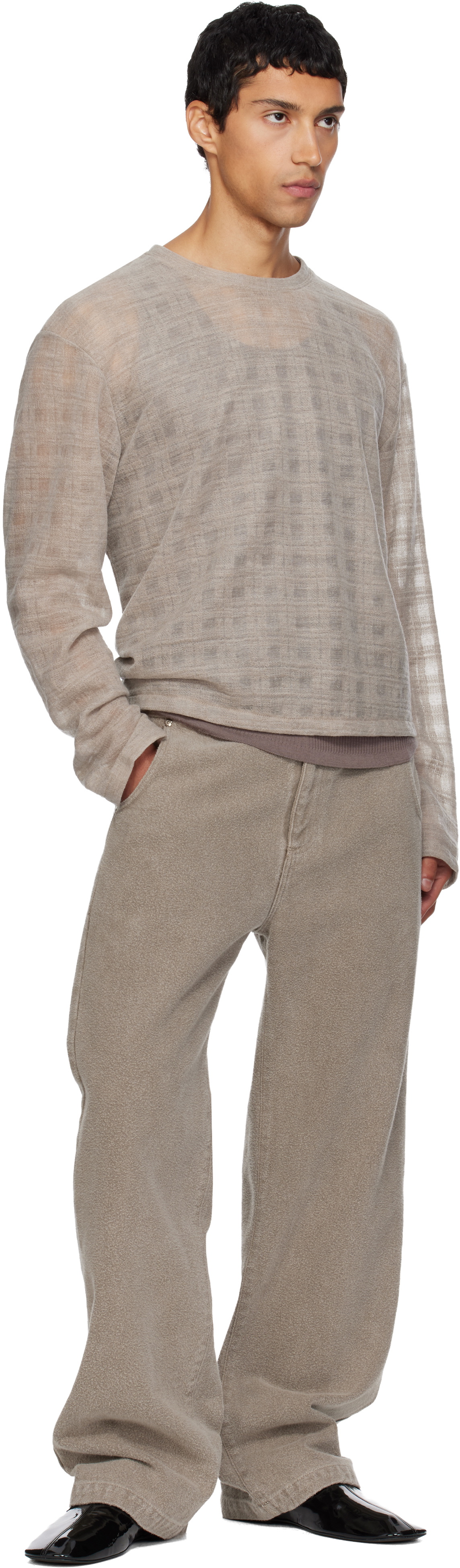 mfpen Beige Round Neck Sweater