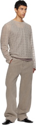 mfpen Beige Round Neck Sweater