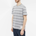 Thom Browne Men's Striped Ringer T-Shirt in Tonal Grey