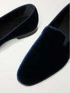 Manolo Blahnik - Mario Velvet Loafers - Blue
