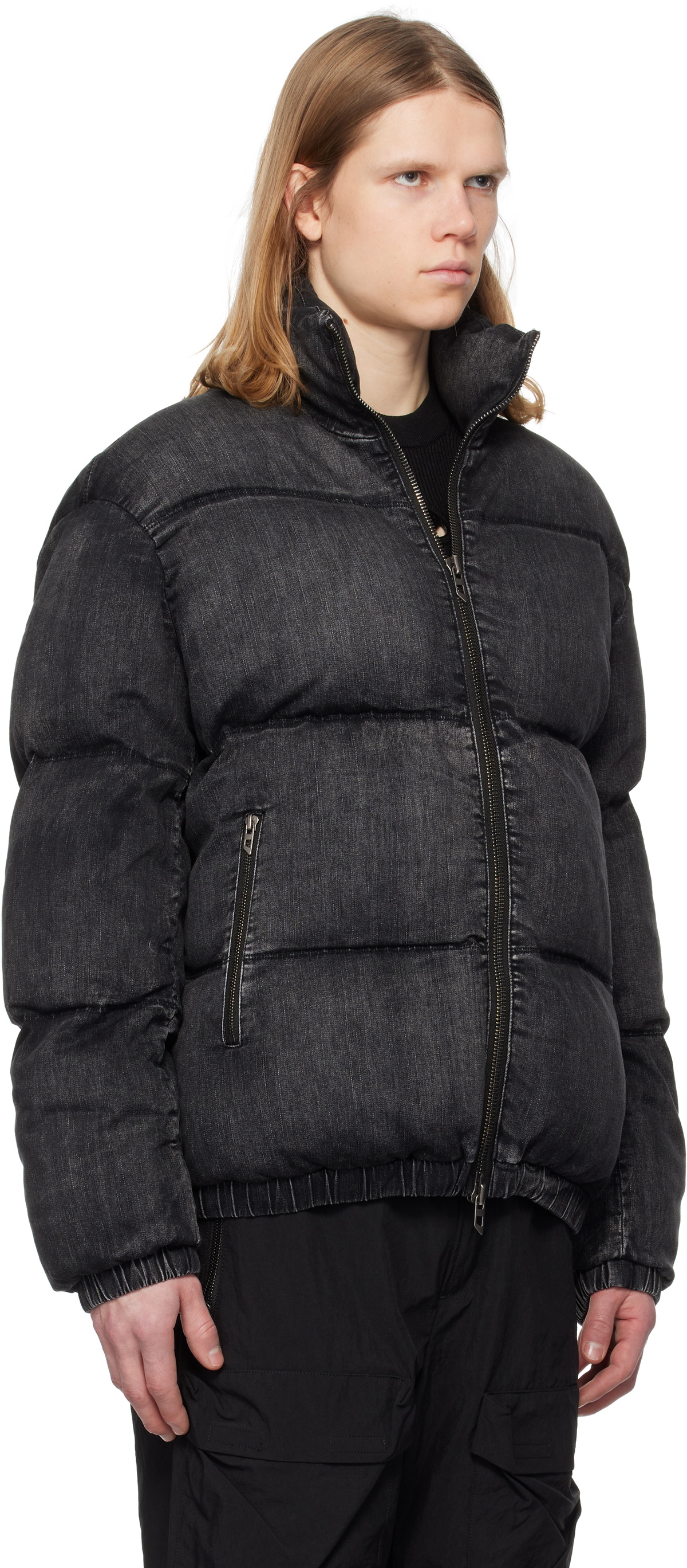 Diesel Black W-Mons-A Denim Puffer Jacket Diesel Diesel Black W-Mons-A Denim Puffer Jacket Diesel