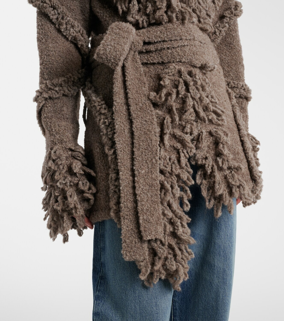 The Attico Fringed wool and cashmere-blend cardigan