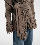 The Attico Fringed wool and cashmere-blend cardigan