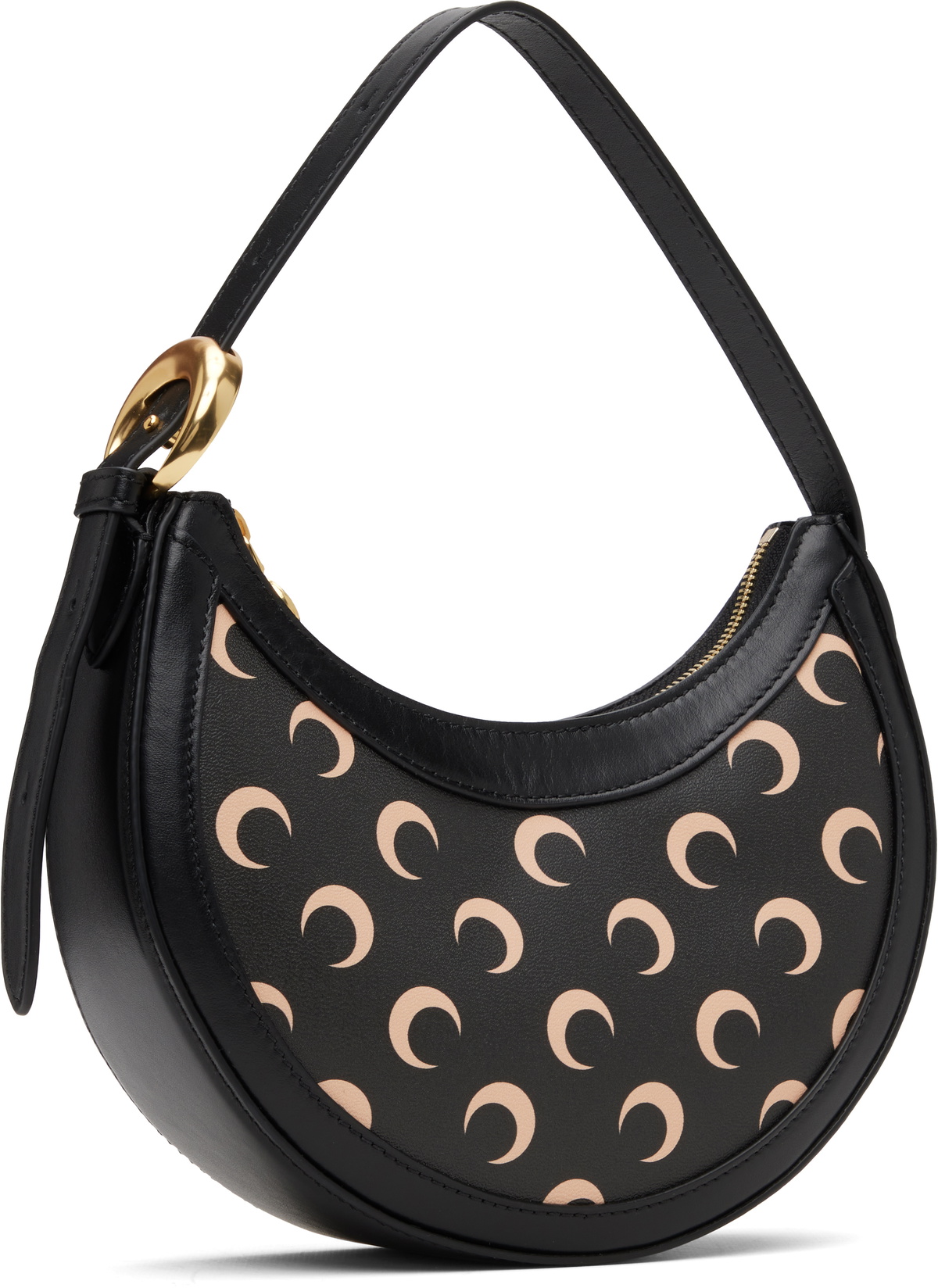 Marine Serre Black Moon Canvas Eclipse Mini Bag