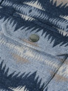 Pendleton - Faux Shearling-Lined Cotton-Jacquard Overshirt - Blue
