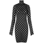 Maisie Wilen Women's Perforated Turtleneck Dress in Black