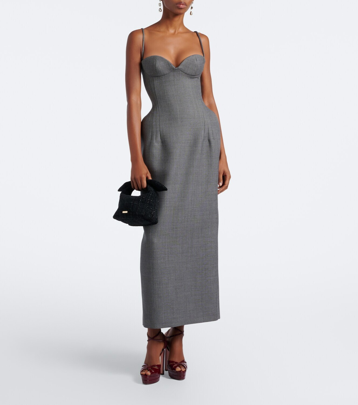 Aquazzura Bow Tie Mini tweed top-handle bag