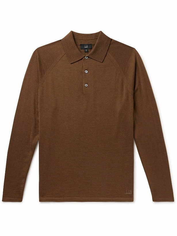 Photo: Dunhill - Cashmere and Mulberry Silk-Blend Polo Shirt - Brown