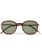 SAINT LAURENT - Round-Frame Tortoiseshell Acetate and Gold-Tone Sunglasses