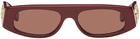 Gucci Burgundy Geometric Sunglasses