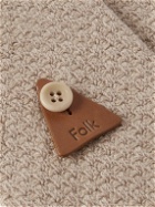 Folk - Logo-Appliquéd Waffle-Knit Organic Cotton-Blend Socks - Neutrals