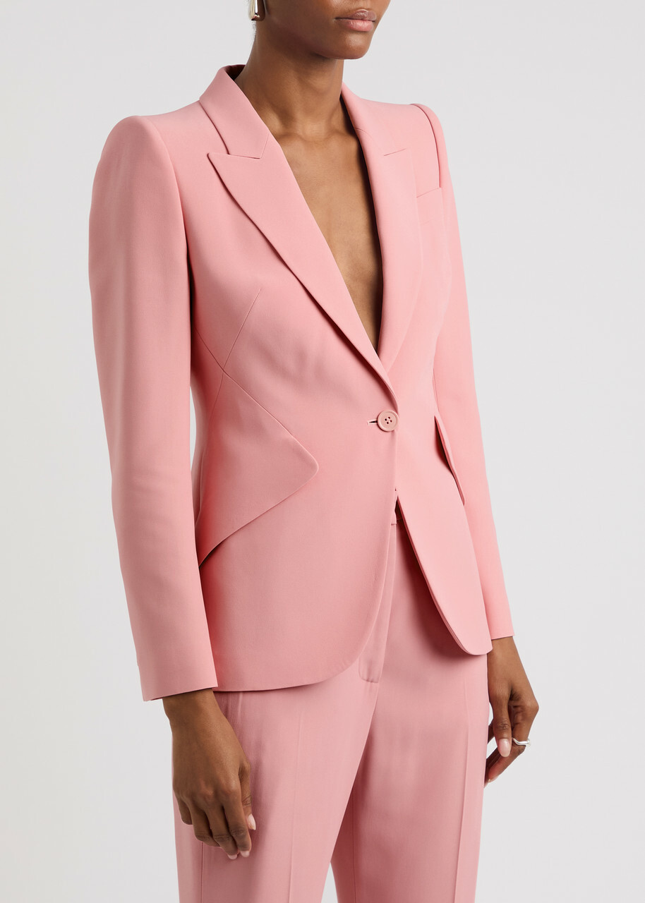 ★関税込み★ Alexander McQueen BLAZERS Alexander Mcqueen Crepe Blazer Pink Alexander McQueen