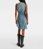 McQueen Draped denim minidress