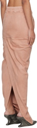 Rick Owens DRKSHDW Pink Pull On Pillar Denim Maxi Skirt