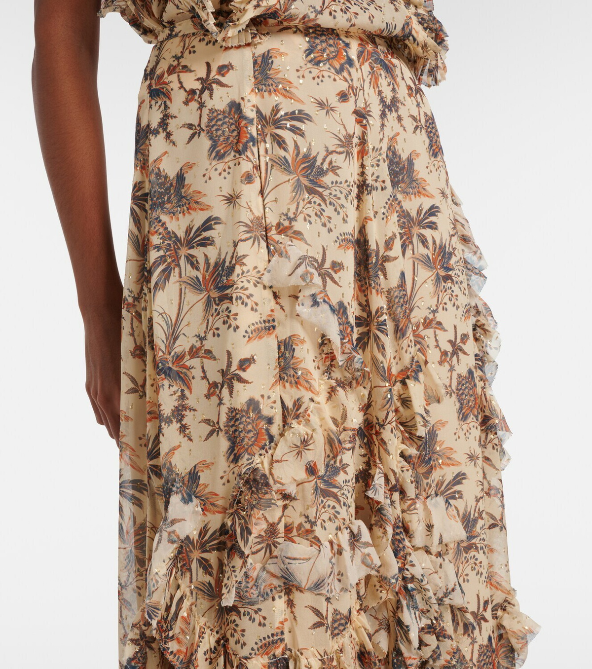 Ulla Johnson Adele printed silk-blend chiffon midi skirt