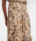 Ulla Johnson Adele printed silk-blend chiffon midi skirt