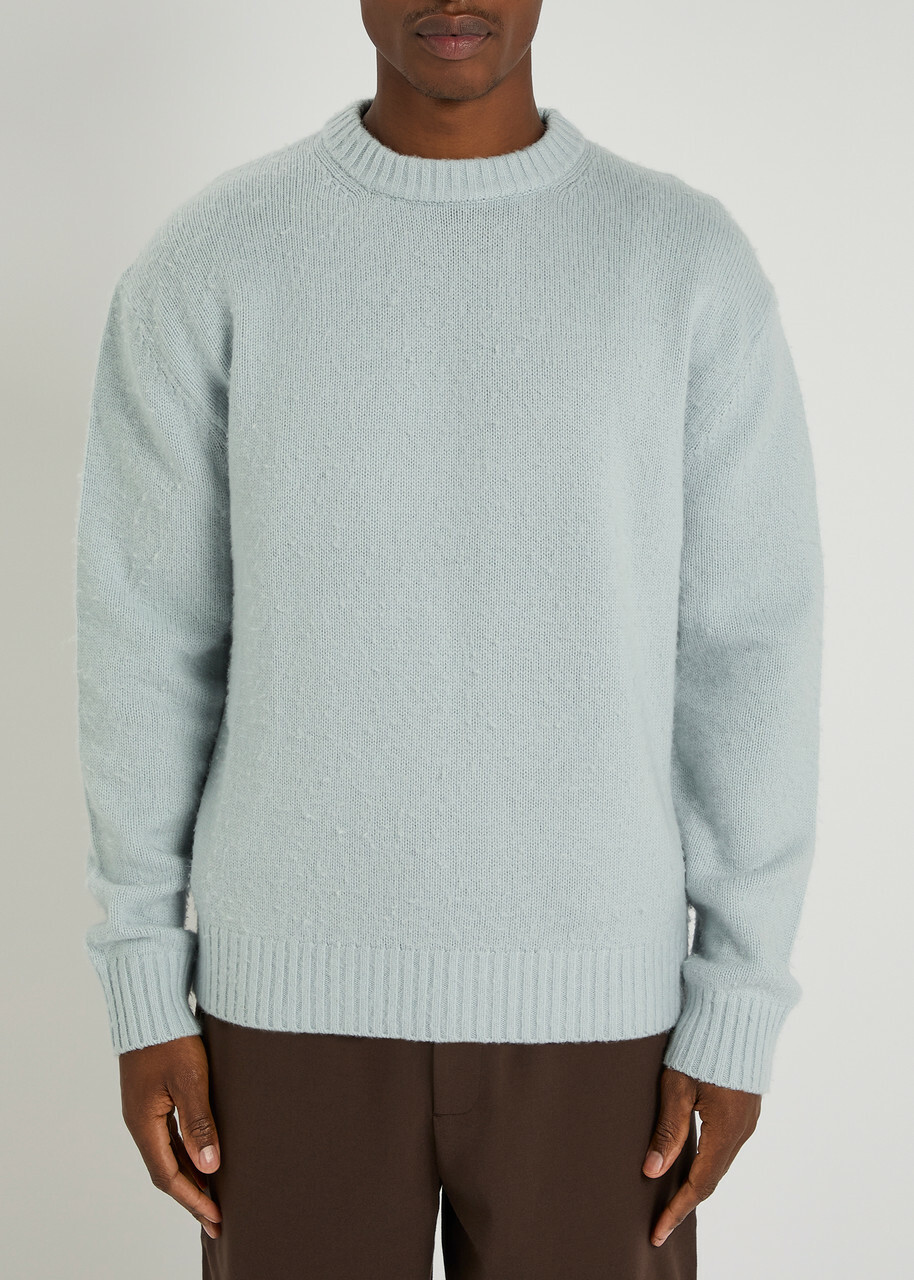 Axel Arigato Patch Beyond Wool-blend Sweatshirt Light Blue