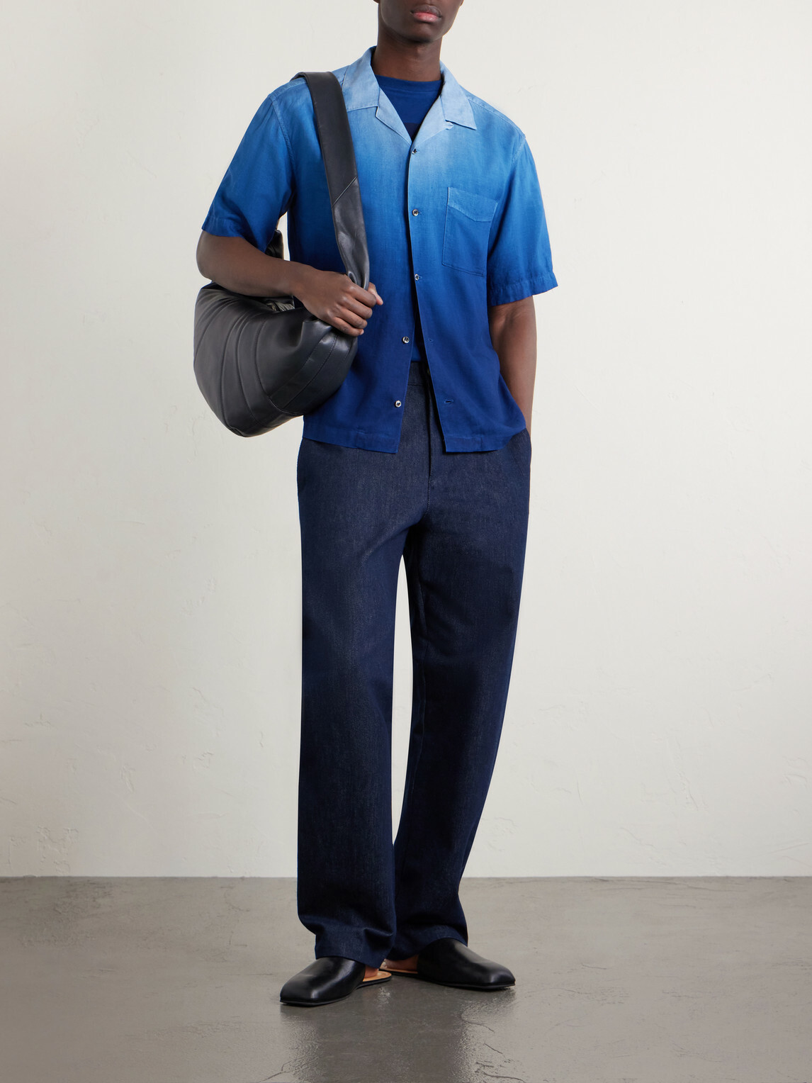 Blue Blue Japan - Camp-Collar Dégradé Woven Shirt - Blue