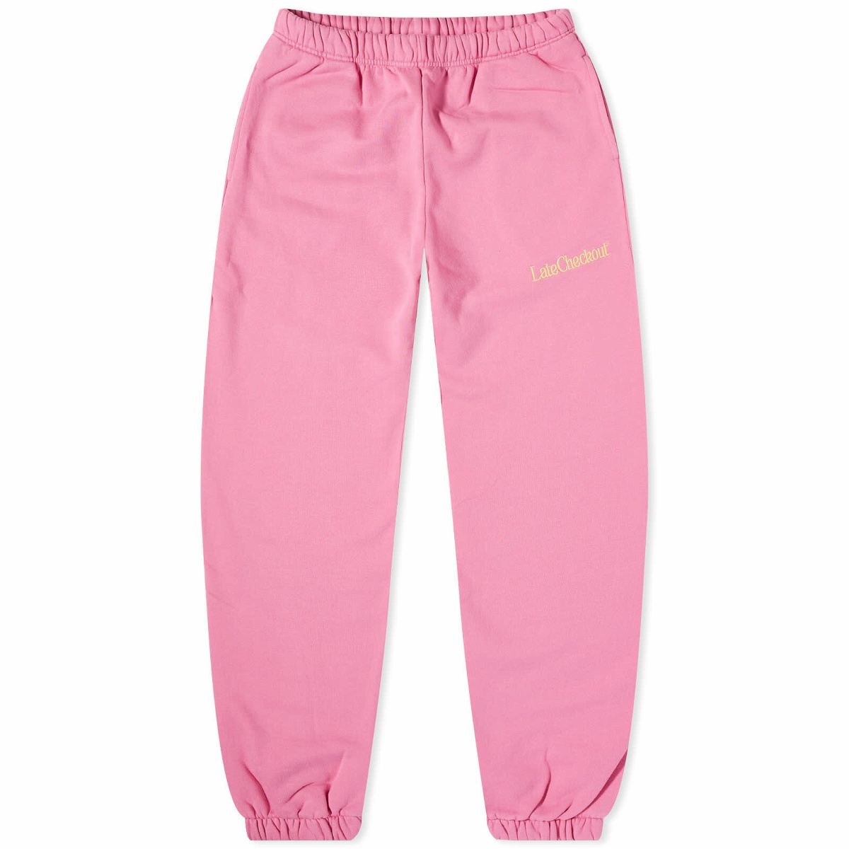Photo: Late Checkout LC Logo Sweat Pants in Pink