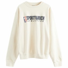 Sporty & Rich Men's Team Logo Sweatshirt in Cream/Navy