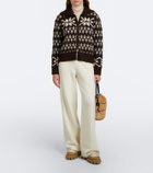 Moncler Fair Isle sequined wool-blend zip-up cardigan