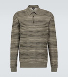 Giorgio Armani Intarsia linen-blend polo sweater