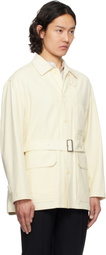 YLÈVE Off-White Viscose Cotton Coverall Jacket