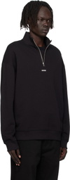 Hugo Black Zip Neck Sweatshirt