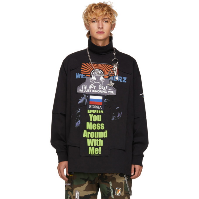 Photo: Vetements Black Russia Patchwork Turtleneck