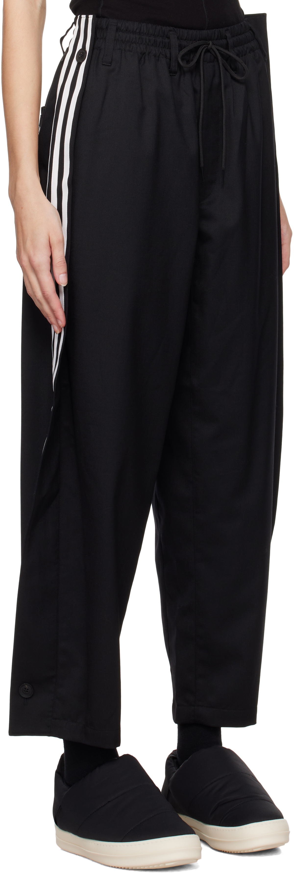 Y-3 Black Refined Wool Track Pants