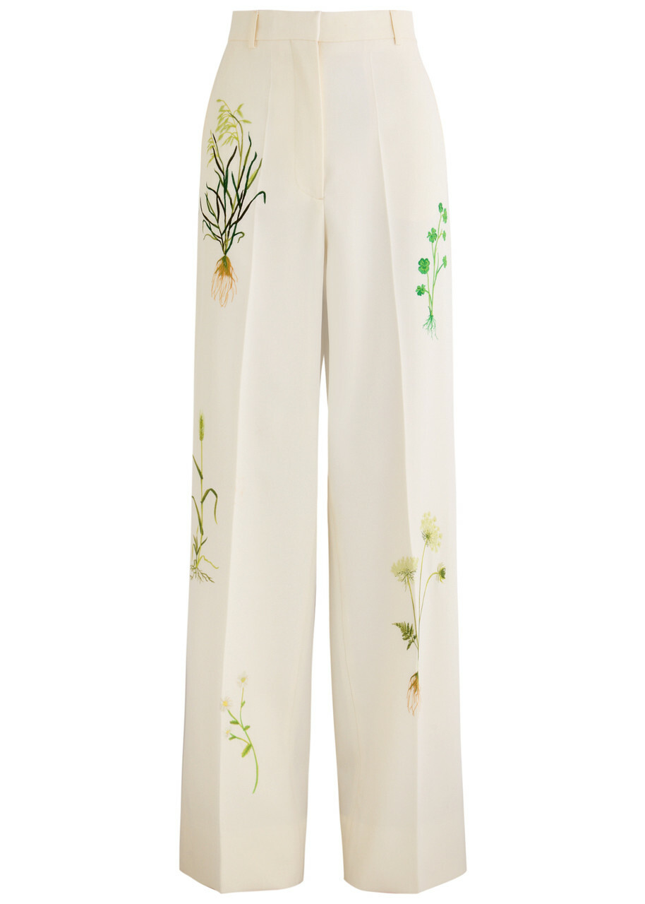 パンツ Stella McCartney Cream viscose blend wide-leg pant Stella McCartney Viscose Blend Wide-leg Pant Stella McCartney