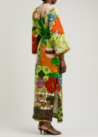 Alemais Tiger Printed Satin Midi Dress Multicoloured