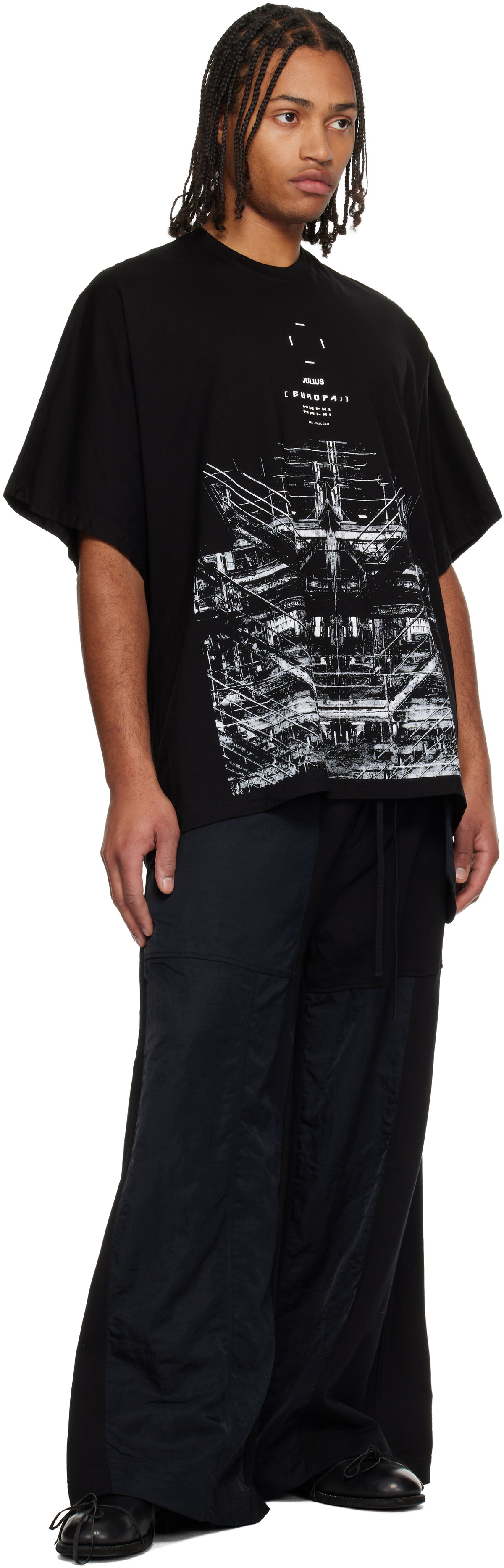 Julius Black Europa Base Oversized T-shirt Julius