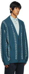 King & Tuckfield Blue Chunky Cardigan