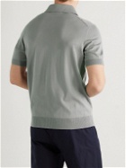 Ermenegildo Zegna - Logo-Embroidered Cotton Polo Shirt - Gray