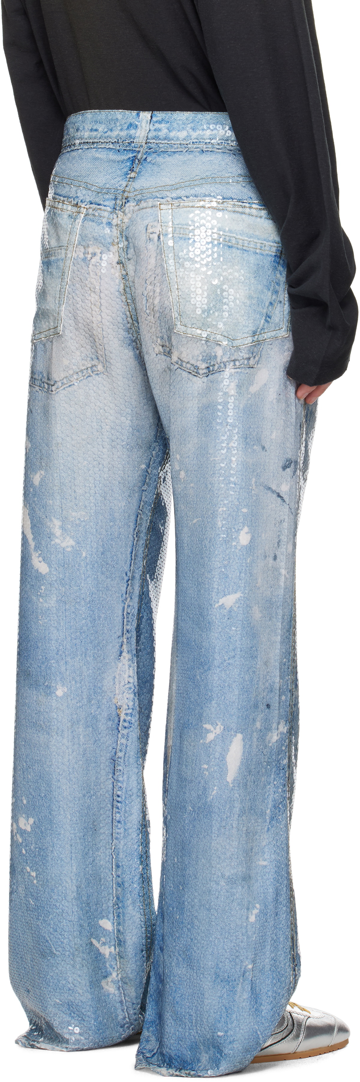 Acne Studios Blue Printed Sequin Trousers
