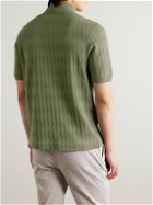 Mr P. - Golf Jacquard-Knit Organic Cotton Polo Shirt - Green