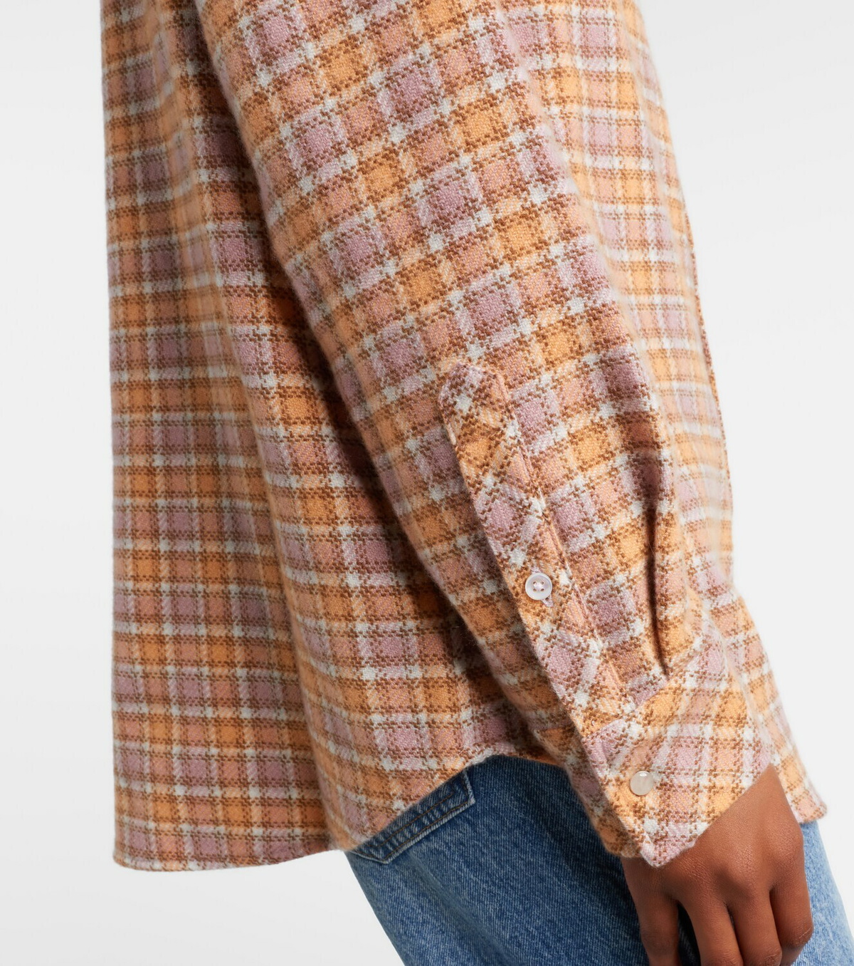 God's True Cashmere Midnight Rose plaid cashmere shirt