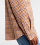 God's True Cashmere Midnight Rose plaid cashmere shirt