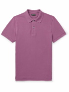 TOM FORD - Slim-Fit Garment-Dyed Cotton-Piqué Polo Shirt - Purple