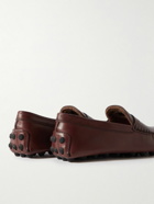Tod's - Gommino Shearling-Lined Leather Driving Shoes - Brown