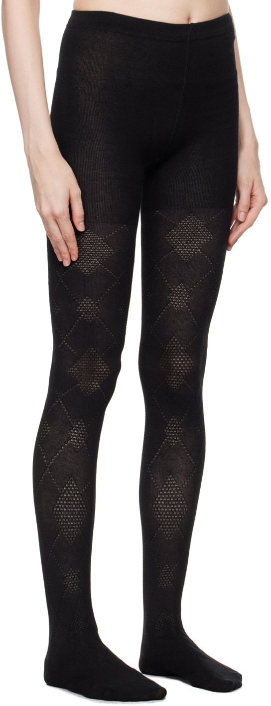 【OPEN YY】24FW ARGYLE COTTON TIGHTS ARGYLE COTTON TIGHTS, BLACK