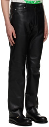 Martine Rose Black Straight-Leg Faux-Leather Pants