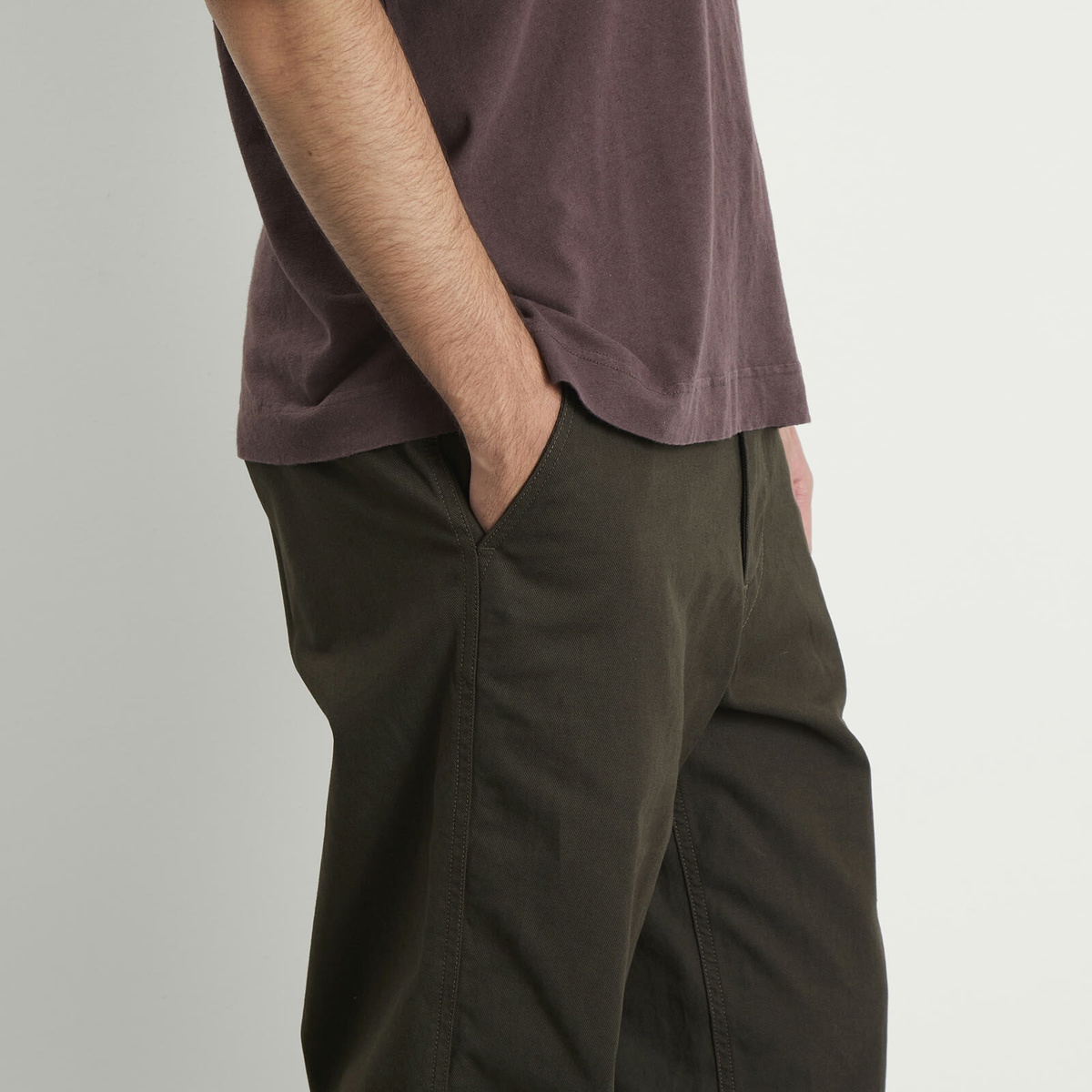 MHL by Margaret Howell Men's Wide Waistband Trousers in Cedar