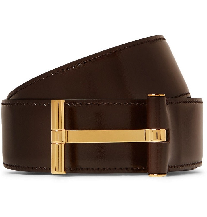 Photo: TOM FORD - 4cm Dark-Brown Leather Belt - Brown