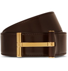 TOM FORD - 4cm Dark-Brown Leather Belt - Brown